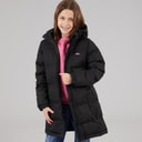 Trespass Girls Tiffy Waterproof Long Padded Hooded Coat Black