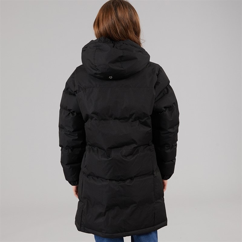Trespass Girls Tiffy Waterproof Long Padded Hooded Coat Black - Image 2