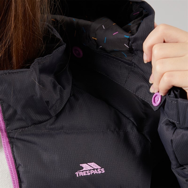 Trespass Girls Amira Waterproof Padded Hooded Jacket Dark Grey - Image 5