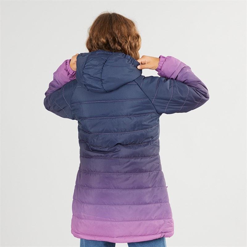 Trespass Girls Destiny Ombre Padded Hooded Coat Deep Pink Ombre - Image 2