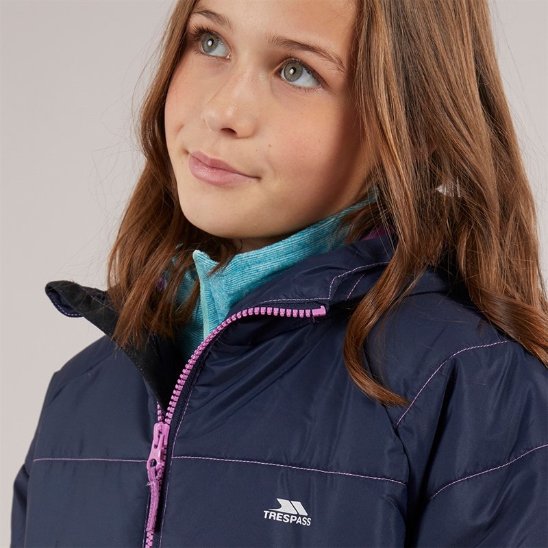 Trespass Girls Destiny Ombre Padded Hooded Coat Deep Pink Ombre - Image 3