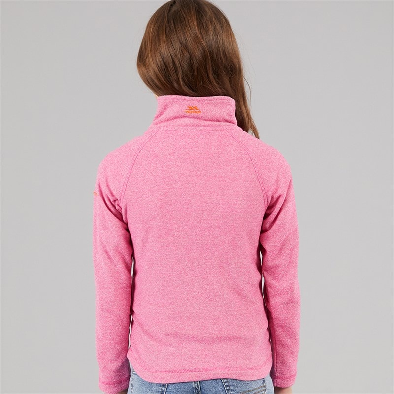 Trespass Girls Meadows 1/2 Zip Fleece Pink Lady - Image 2