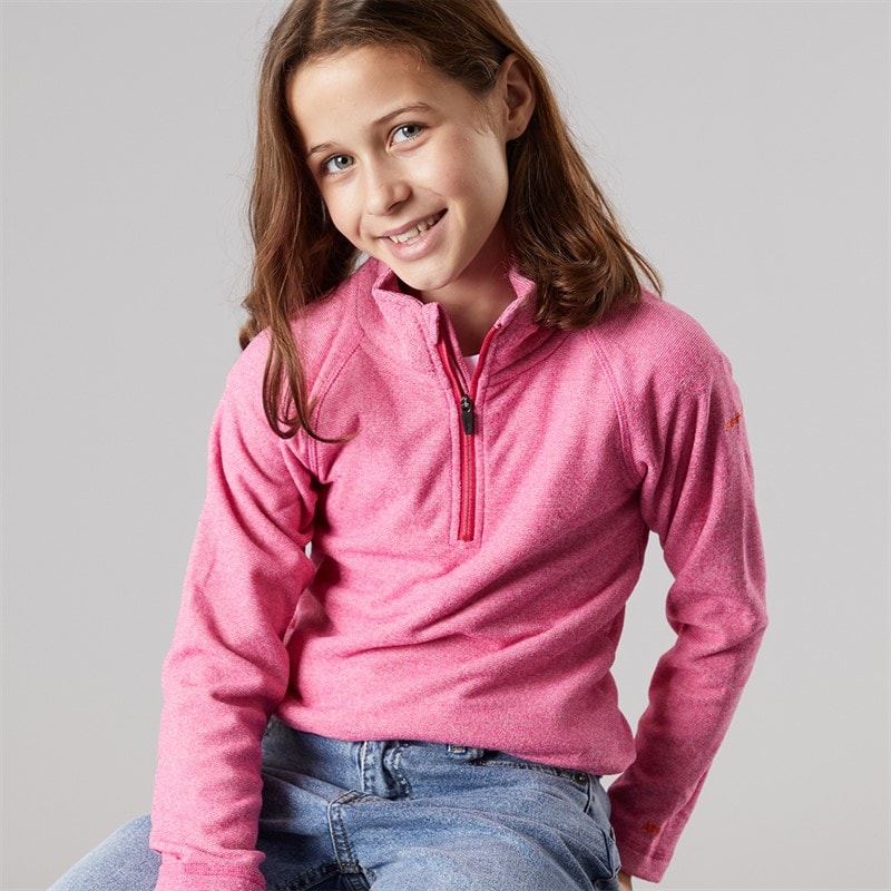 Trespass Girls Meadows 1/2 Zip Fleece Pink Lady - Image 3