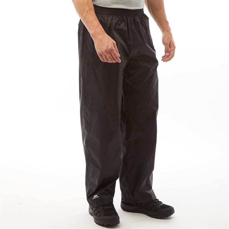 Trespass Mens Qikpac Waterproof Packable Trousers Black - Image 3