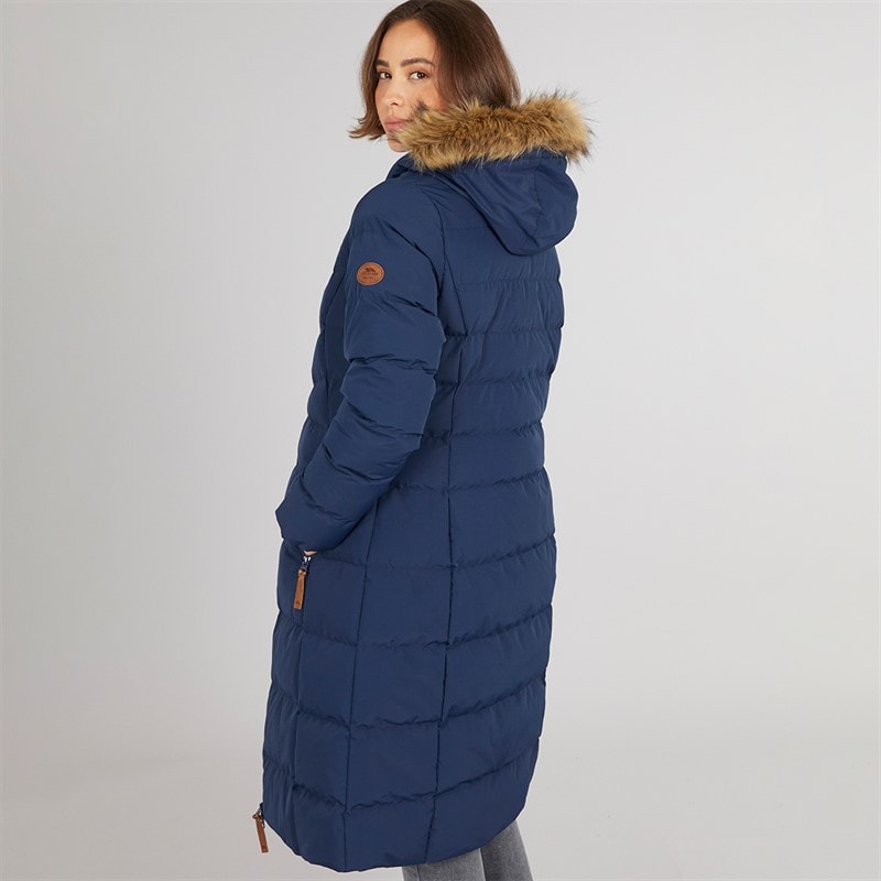 Trespass Womens Audrey Waterproof Padded Hooded Coat Navy - Image 2