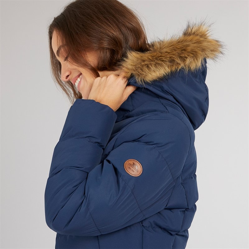 Trespass Womens Audrey Waterproof Padded Hooded Coat Navy - Image 3