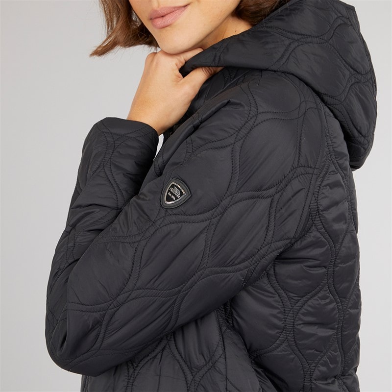 Trespass Womens Gabi Longline Quilted Coat Black - Image 3