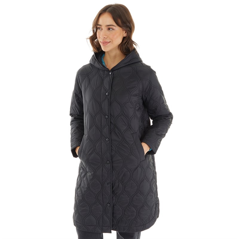 Trespass Womens Gabi Longline Quilted Coat Black - Image 5