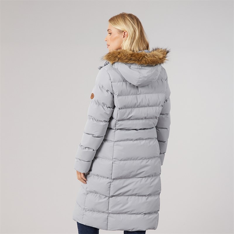 Trespass Womens Audrey Waterproof Padded Hooded Coat Platinum - Image 2