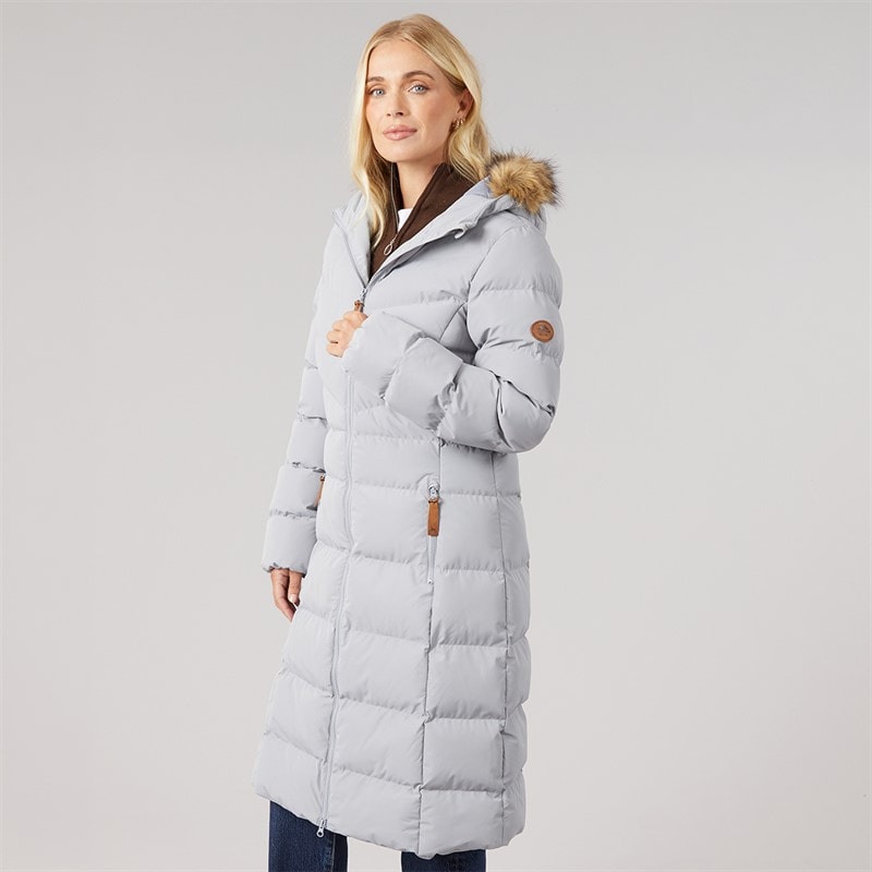 Trespass Womens Audrey Waterproof Padded Hooded Coat Platinum - Image 3