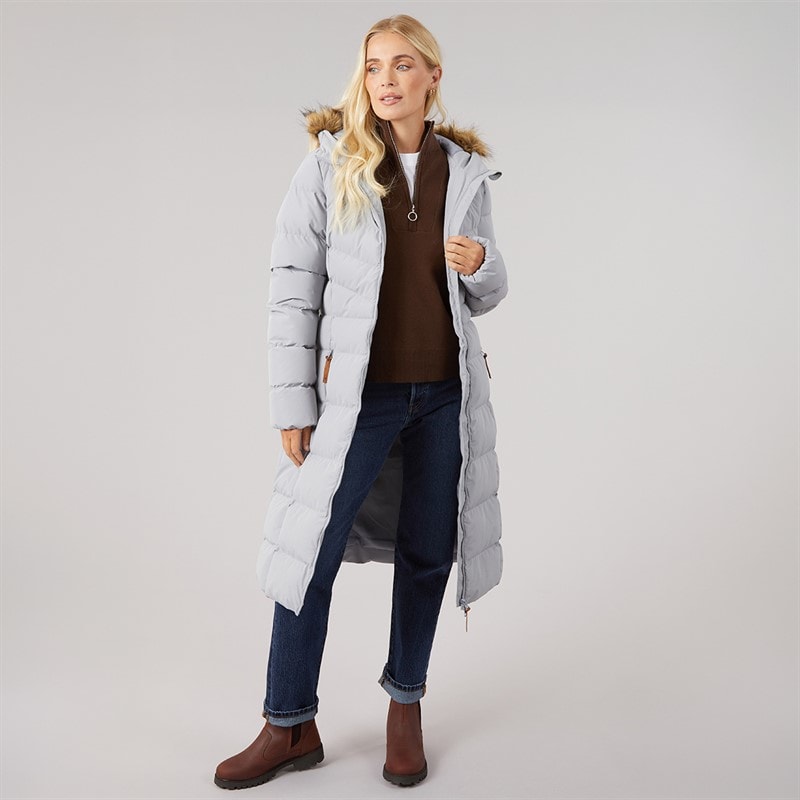 Trespass Womens Audrey Waterproof Padded Hooded Coat Platinum - Image 4