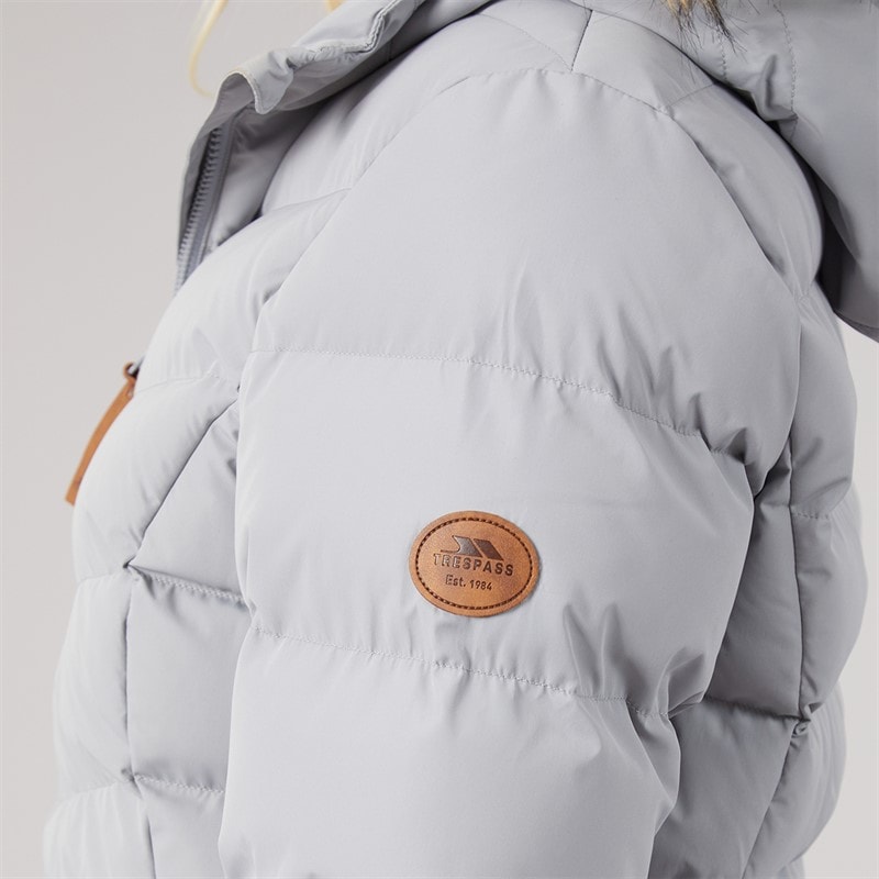 Trespass Womens Audrey Waterproof Padded Hooded Coat Platinum - Image 5