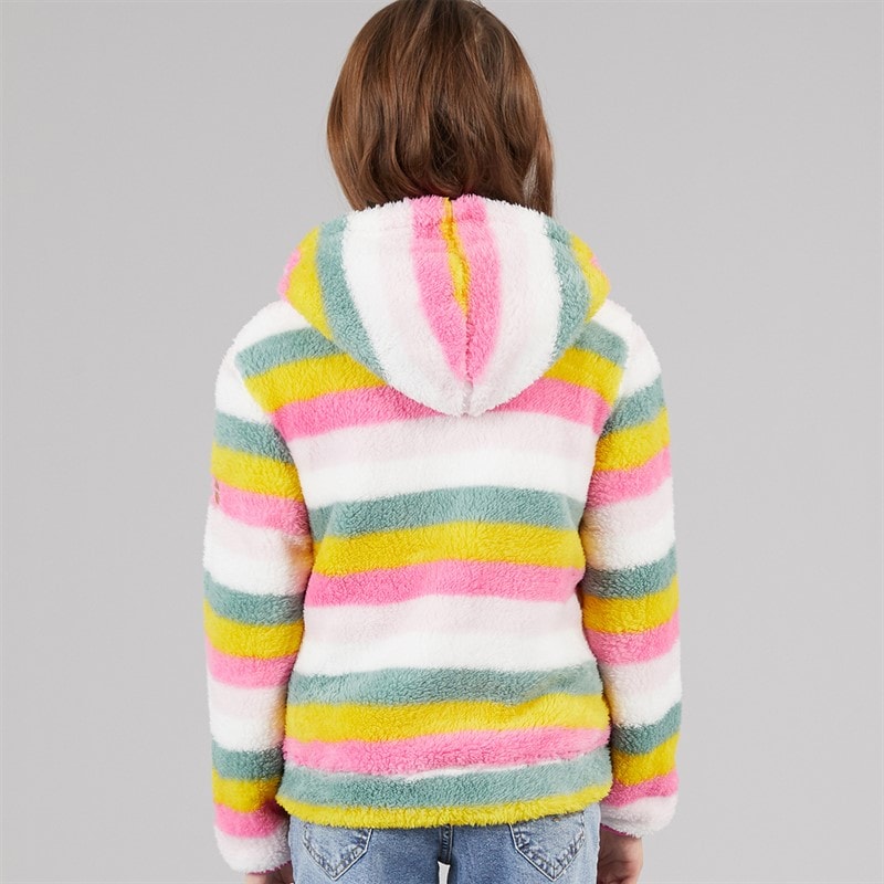 Trespass Girls Amazing Striped Full Zip Fleece Pale Pink Stripe - Image 2