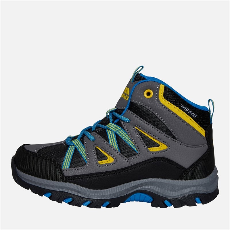 Trespass Kids Gillon 2 Mid Waterproof Walking Boots Black/Blue