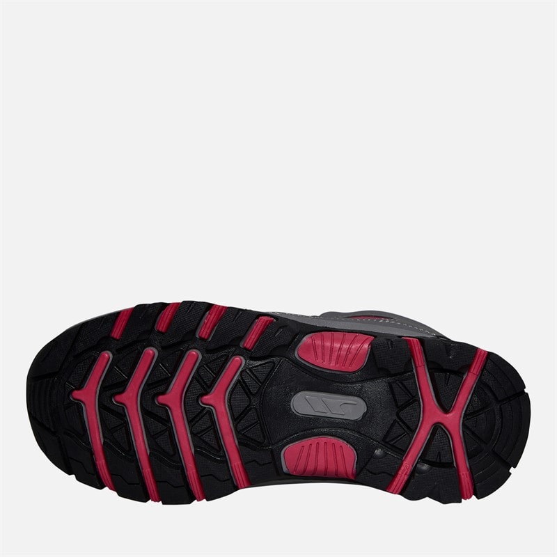 Trespass Junior Girls Gillon 2 Mid Waterproof Walking Boots Grey/Pink - Image 2