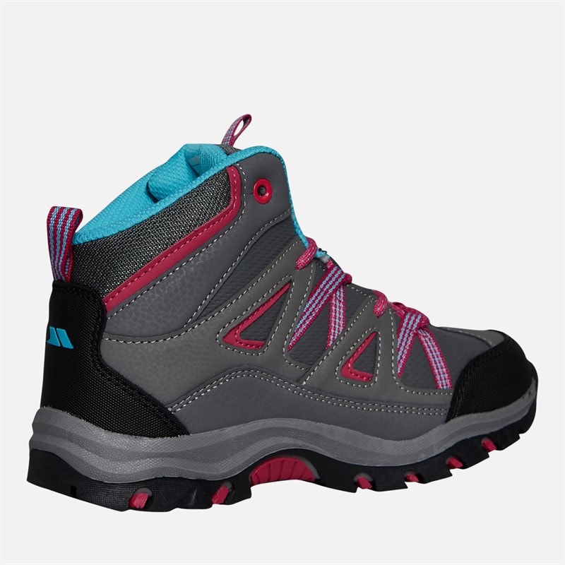 Trespass Junior Girls Gillon 2 Mid Waterproof Walking Boots Grey/Pink - Image 5