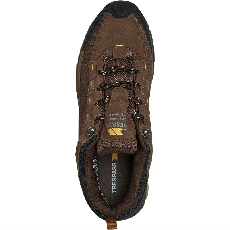 Trespass Mens Scarp Waterproof Walking Shoes Dark Brown/Sienna - Image 4