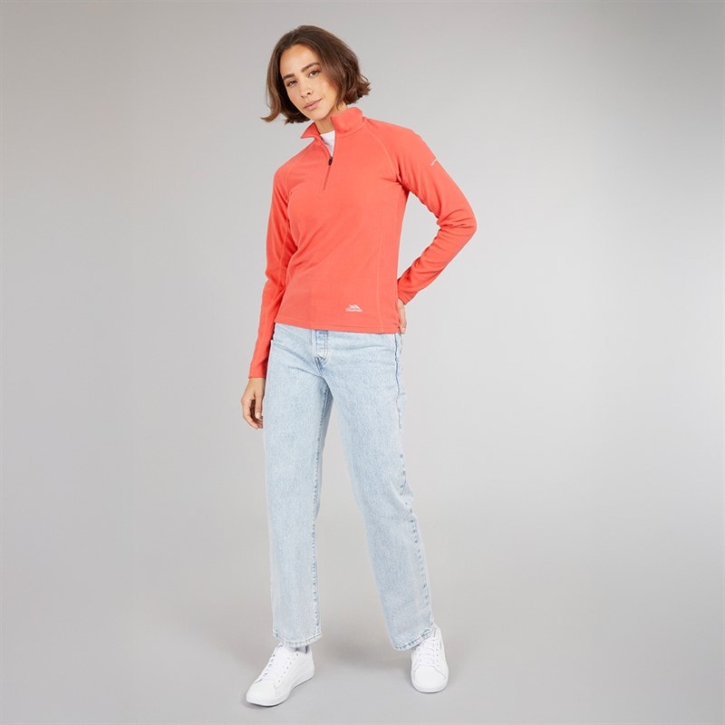 Trespass Womens Shiner 1/2 Zip Micro Fleece Peach Blush - Image 4