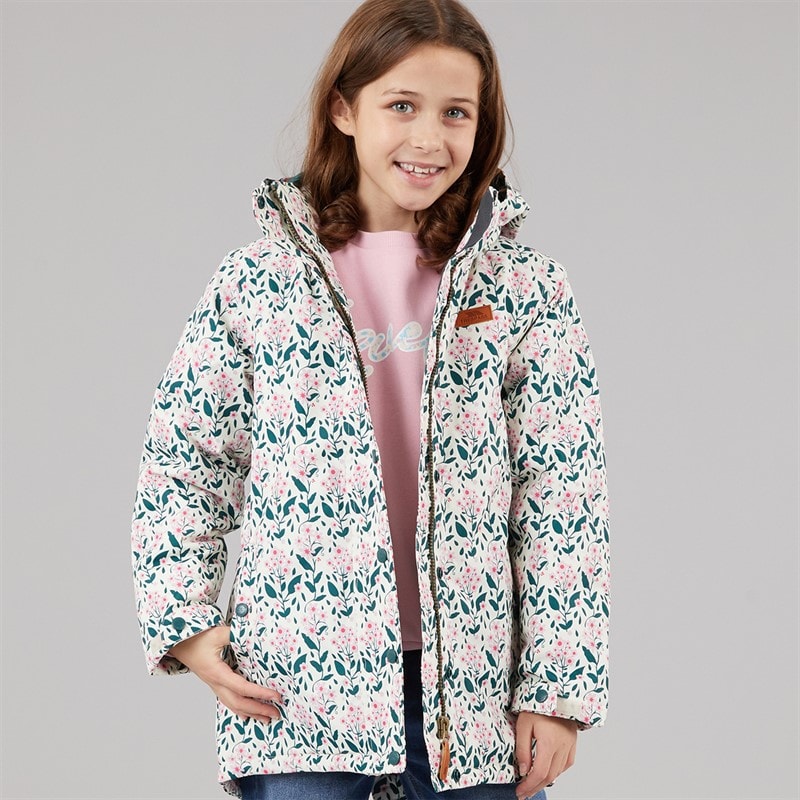 Trespass Girls Rainstone Waterproof Padded Hooded Coat Multi