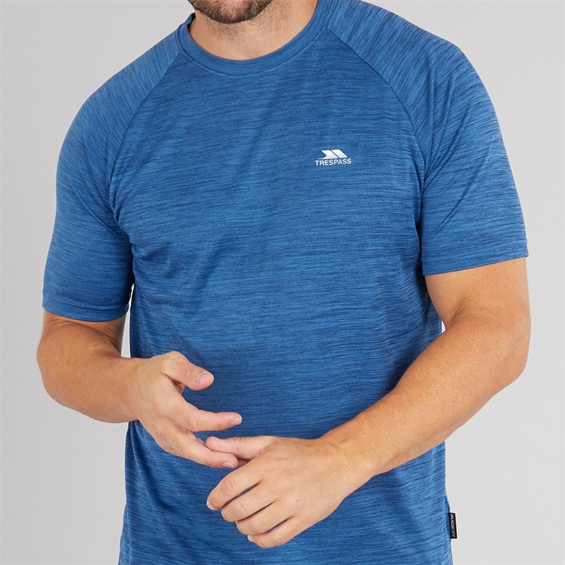 Trespass Mens Leecana Tech T-Shirt Navy Marl - Image 3