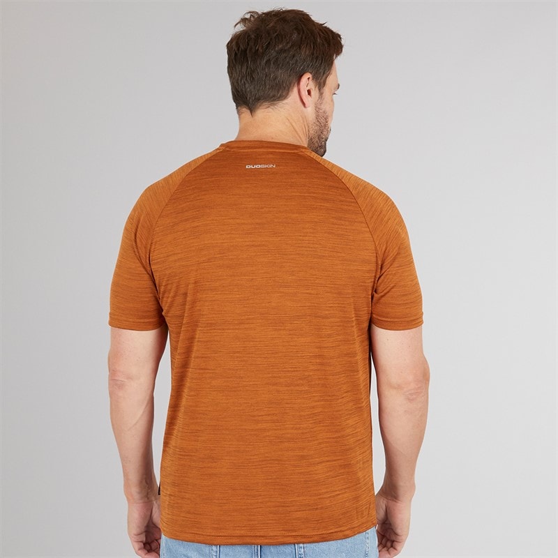 Trespass Mens Leecana Tech T-Shirt Burnt Orange Marl - Image 2
