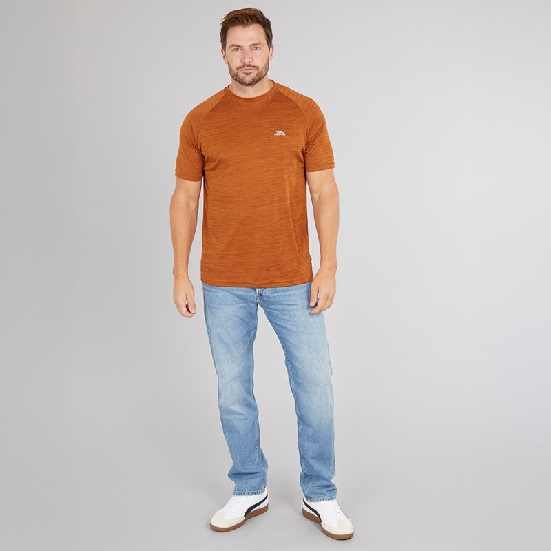 Trespass Mens Leecana Tech T-Shirt Burnt Orange Marl - Image 4