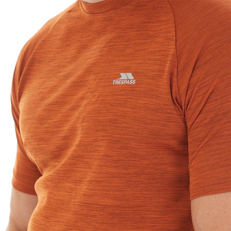 Trespass Mens Leecana Tech T-Shirt Burnt Orange Marl - Image 5