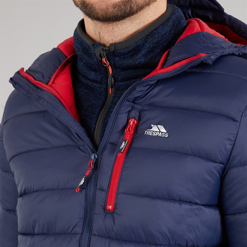Trespass Mens Mikail Micro Padded Hooded Jacket Navy - Image 3