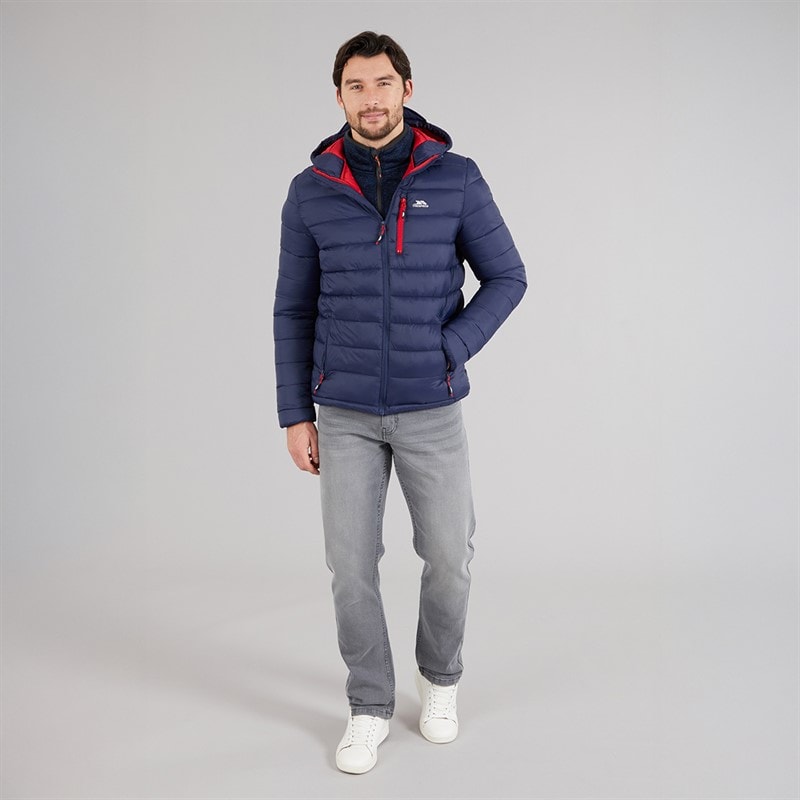 Trespass Mens Mikail Micro Padded Hooded Jacket Navy - Image 4