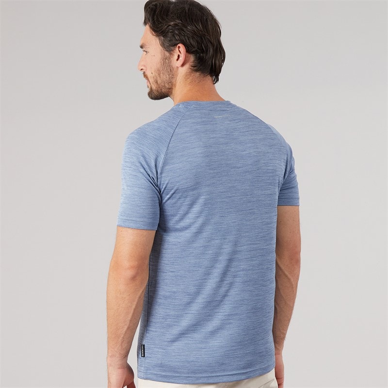 Trespass Mens Leecana Tech T-Shirt Denim Blue Marl - Image 2