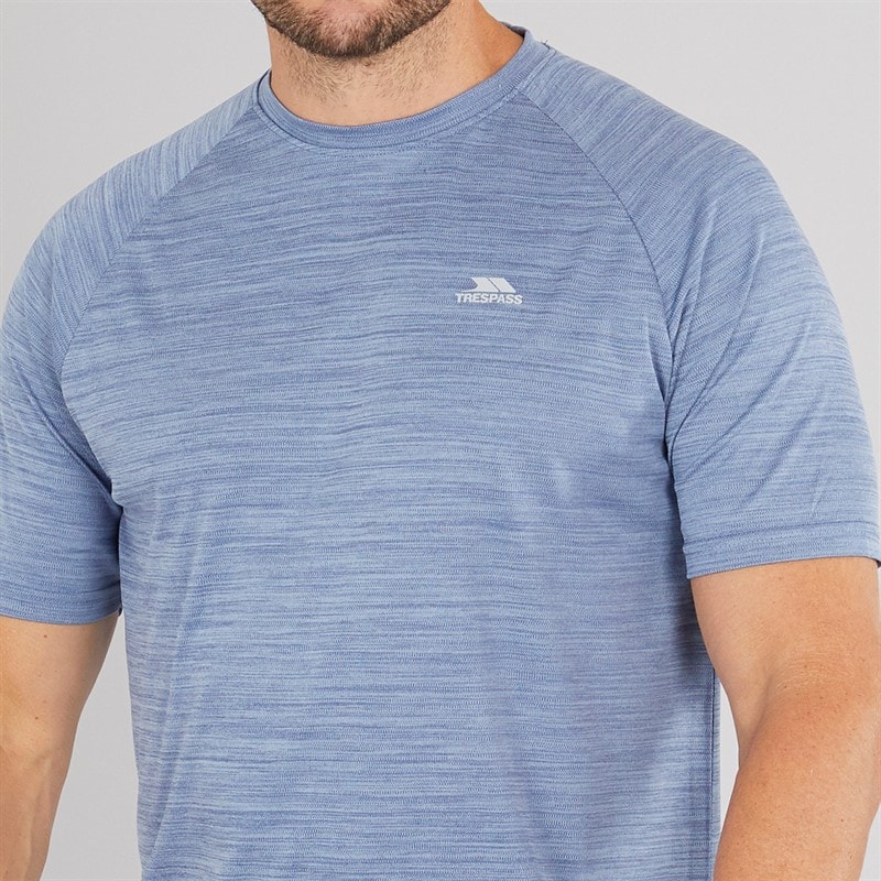 Trespass Mens Leecana Tech T-Shirt Denim Blue Marl - Image 3