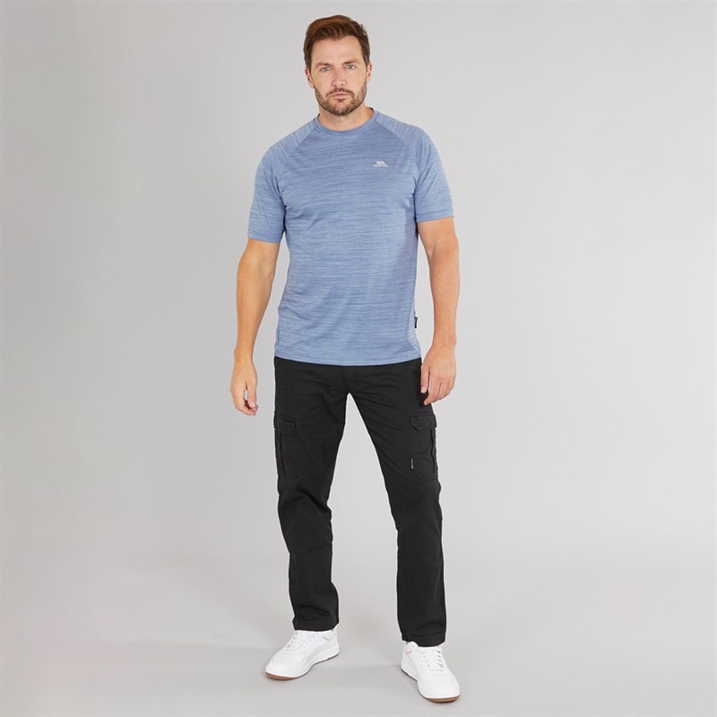 Trespass Mens Leecana Tech T-Shirt Denim Blue Marl - Image 4