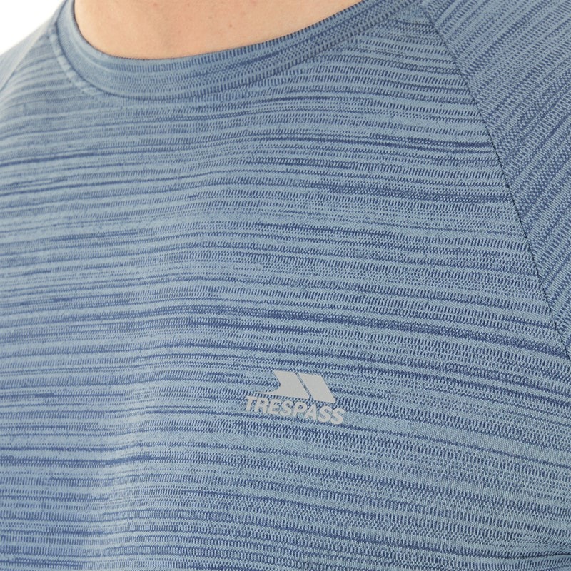 Trespass Mens Leecana Tech T-Shirt Denim Blue Marl - Image 5