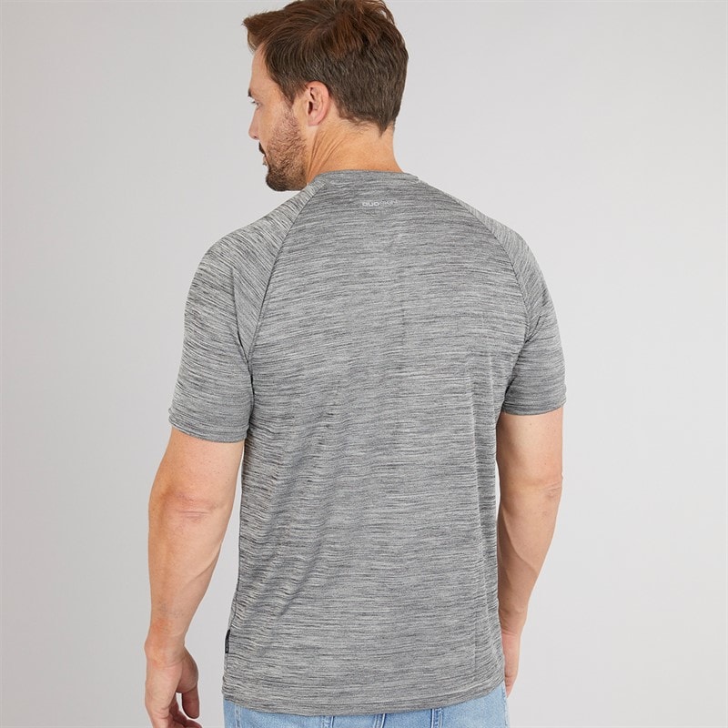 Trespass Mens Leecana Tech T-Shirt Grey Marl - Image 2