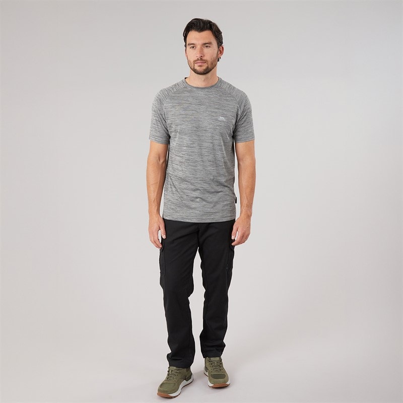 Trespass Mens Leecana Tech T-Shirt Grey Marl - Image 4