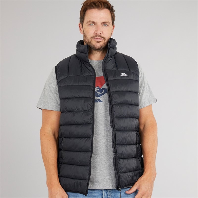 Trespass Mens Fergal Micro Padded Gilet Vest Black