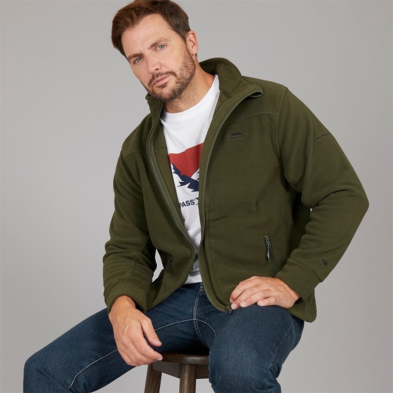 Trespass Mens Bernal Full Zip Fleece Jacket Dark Vine - Image 3