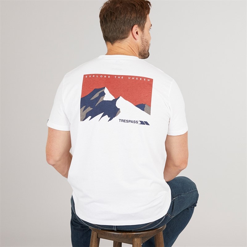 Trespass Mens Svensson Back Logo T-Shirt White - Image 1