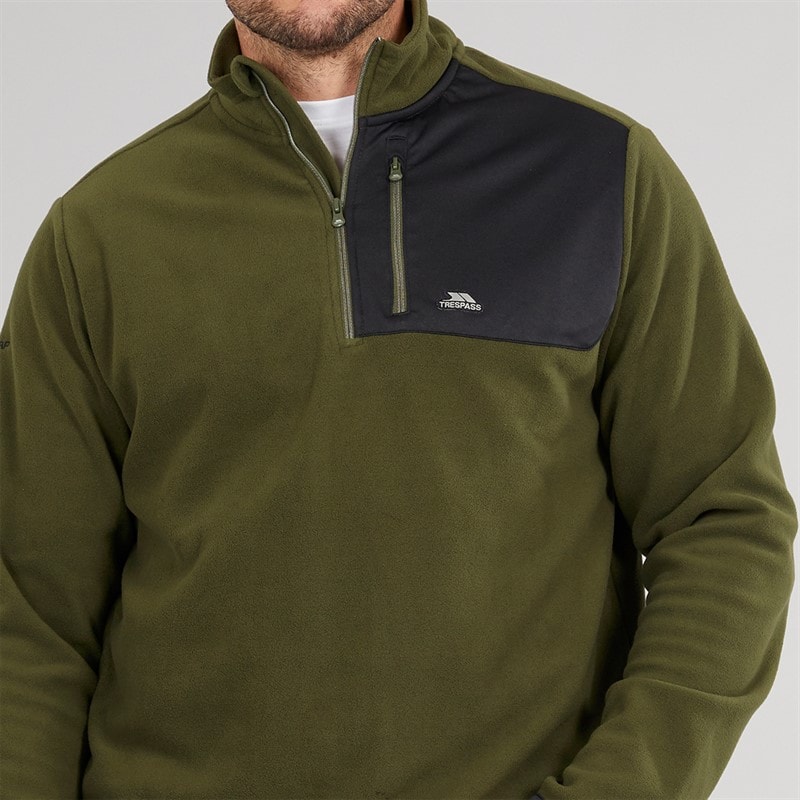 Trespass Mens Mcgeechan 1/2 Zip Micro Fleece Dark Vine - Image 3
