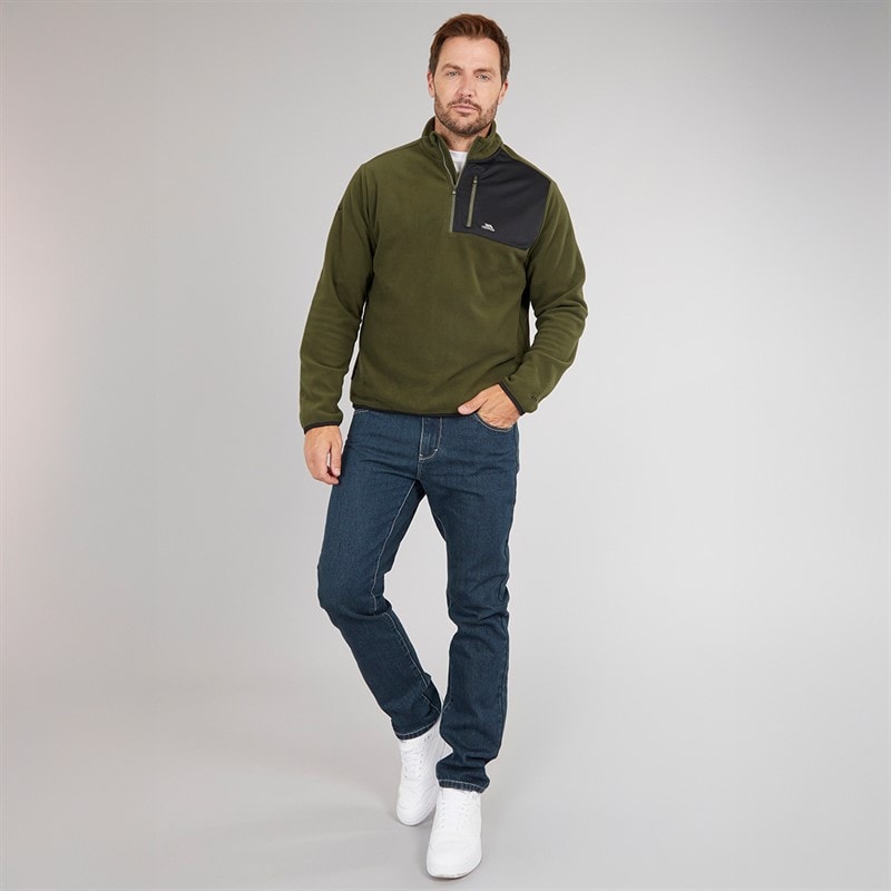 Trespass Mens Mcgeechan 1/2 Zip Micro Fleece Dark Vine - Image 4