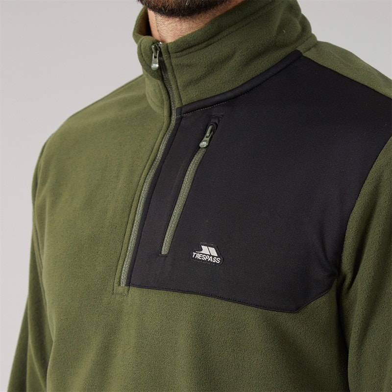 Trespass Mens Mcgeechan 1/2 Zip Micro Fleece Dark Vine - Image 5