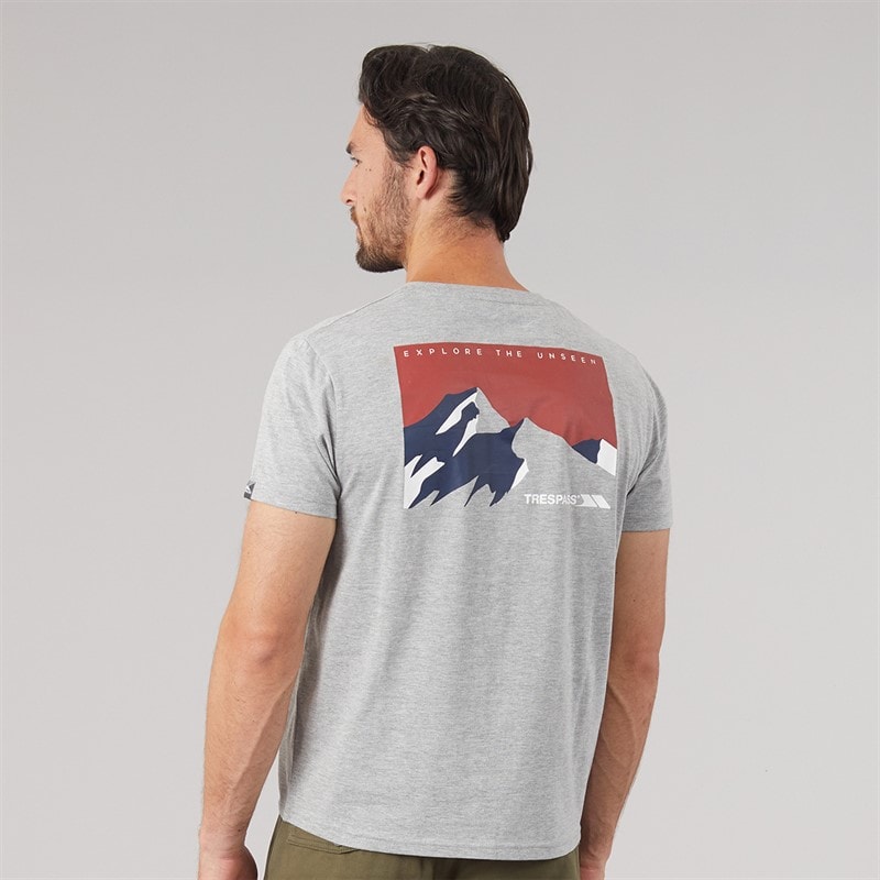 Trespass Mens Svensson Back Logo T-Shirt Grey - Image 3