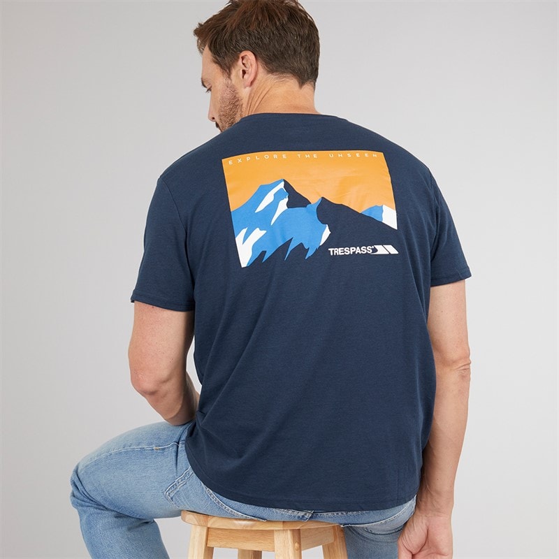 Trespass Mens Svensson Back Logo T-Shirt Navy - Image 1