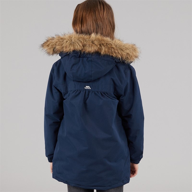 Trespass Junior Girls Larission Insulated Waterproof Parka Navy - Image 2