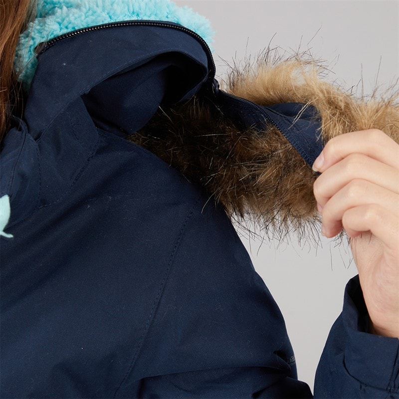 Trespass Junior Girls Larission Insulated Waterproof Parka Navy - Image 5