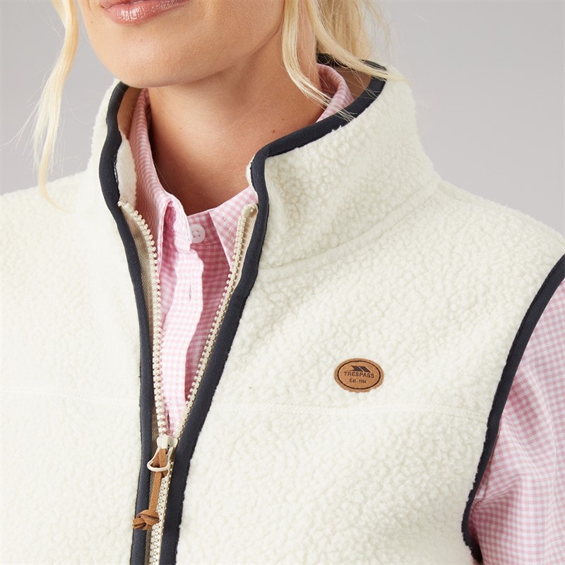 Trespass Womens Pleasance Full Zip Fleece Gilet Ghost - Image 5