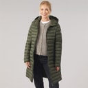 Trespass Womens Briarlea Padded Hooded Long Coat Dark Vine