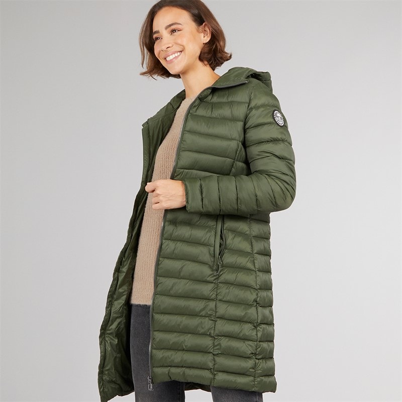Trespass Womens Briarlea Padded Hooded Long Coat Dark Vine - Image 1