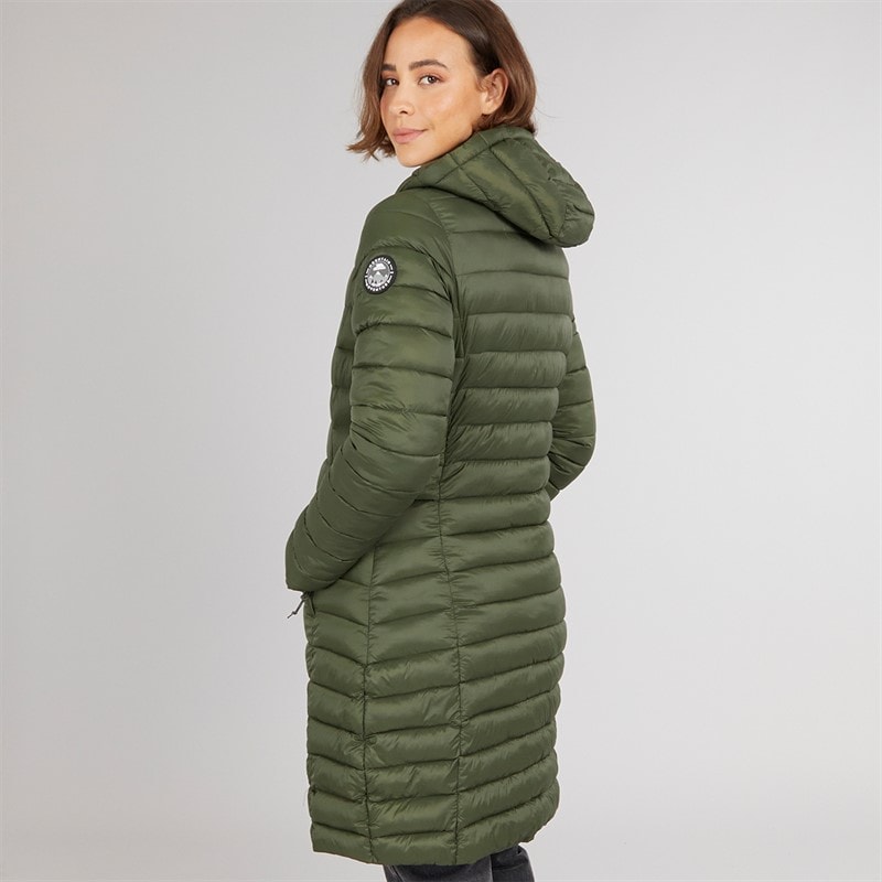 Trespass Womens Briarlea Padded Hooded Long Coat Dark Vine - Image 2