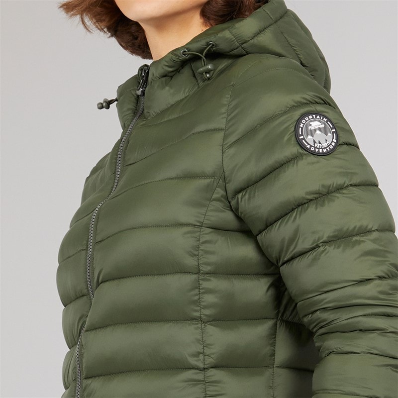 Trespass Womens Briarlea Padded Hooded Long Coat Dark Vine - Image 3
